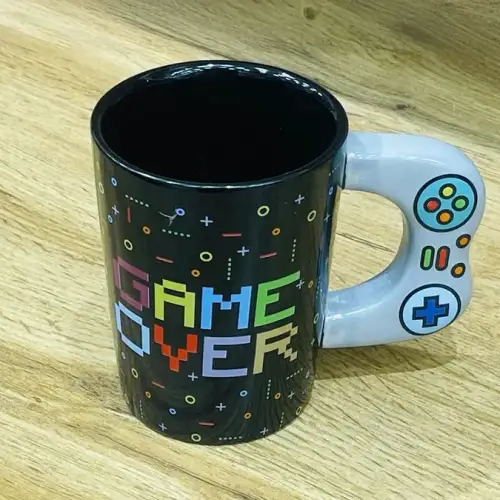 Game Over Dizaynlı Keramika Fincan