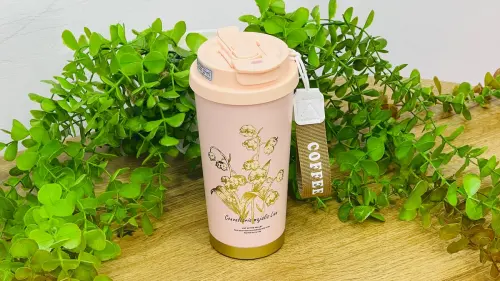 Gündəlik Termos 520 Ml Çəhrayı Qızılı Çiçək