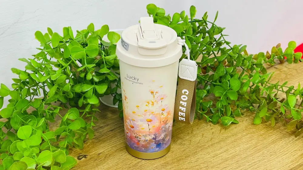 Gündəlik Termos 520 Ml Çobanyastığı Çiçəyi Dizaynlı