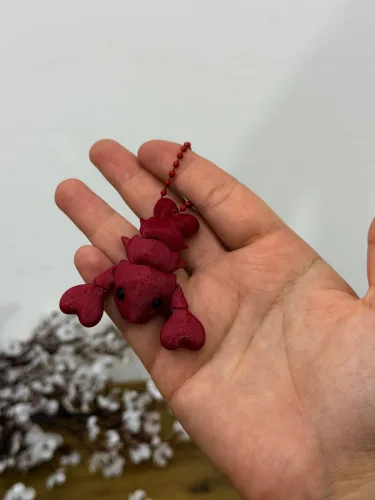 3D QIRMIZI KRAB BRELOK AÇARLIQ