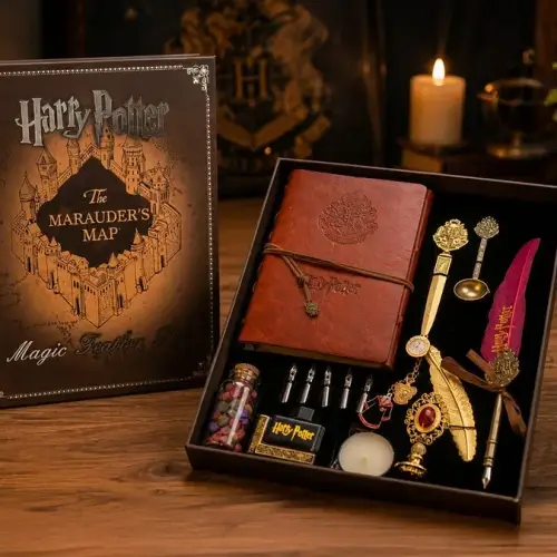 Harry Potter Qırmızı Lələkli Bloknot Hədiyyə Dəsti