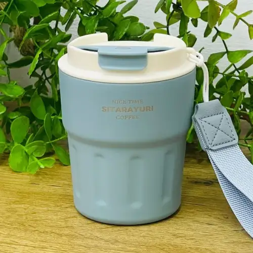 Sitarayuri Paslanmaz Polad Termos Kupa Mavi– Daşıma Kəmərli (290 ml)