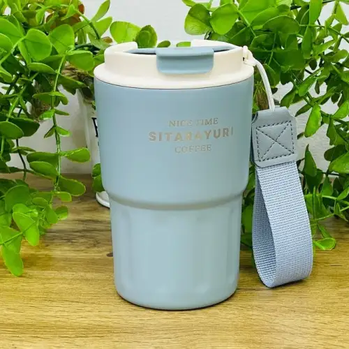 Sitarayuri Paslanmaz Polad Termos Kupa Mavi– Daşıma Kəmərli (360 ml)