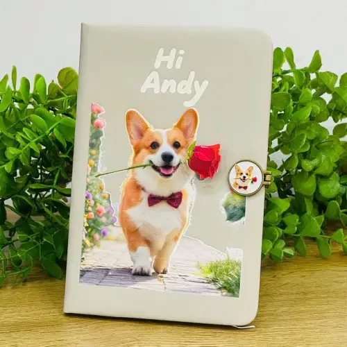 Hi Andy Gül Corgi Dizaynlı Bloknot