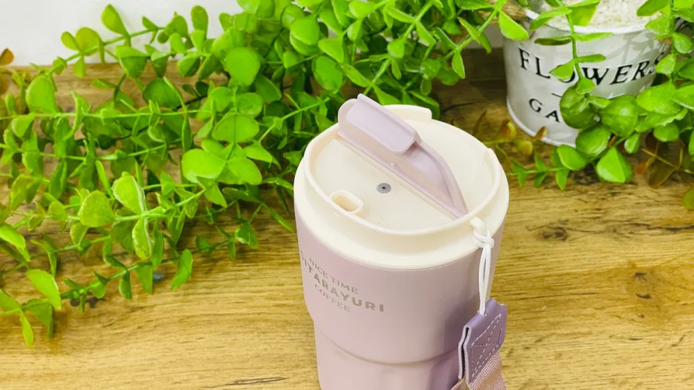 Sitarayuri Paslanmaz Polad Termos Kupa Bənövşəyi– Daşıma Kəmərli (360 ml)