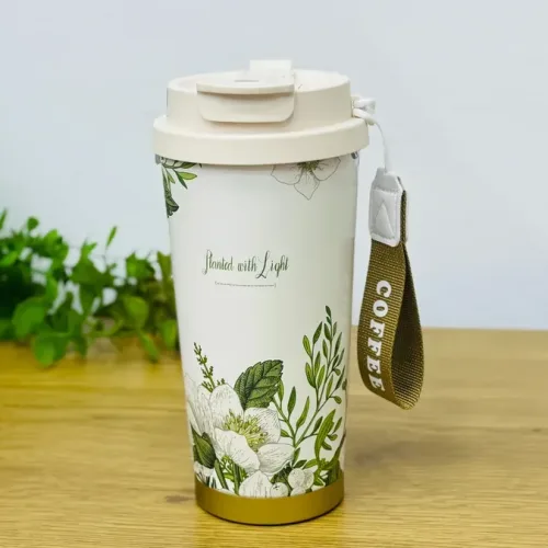 Gündəlik Termos 520 Ml Yaşıl Çiçək