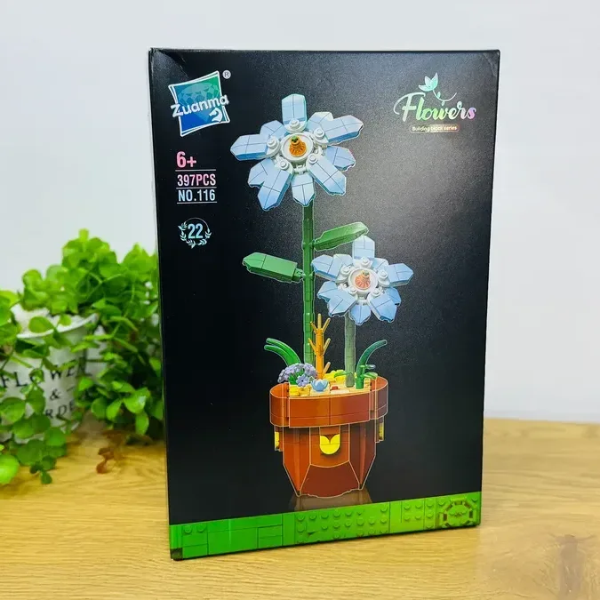 DİBÇƏKLİ GÜL LEQO MAVİ GÜL ZUANMA 397PCS NO116-22