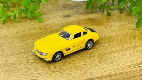 Klassik Mercedes-Benz 300SL Metal Avtomobil Modeli – Sarı 🚘