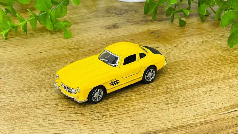 Klassik Mercedes-Benz 300SL Metal Avtomobil Modeli – Sarı 🚘