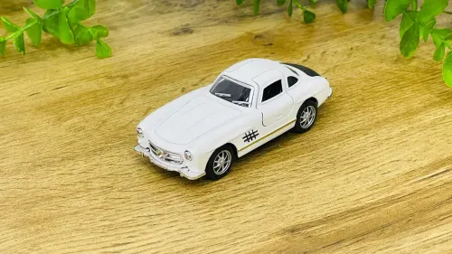 Klassik Mercedes-Benz 300SL Metal Avtomobil Modeli – Ağ🚘
