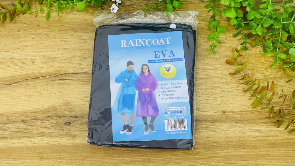 Şəffaf Qara EVA Yağmurluq – Uniseks