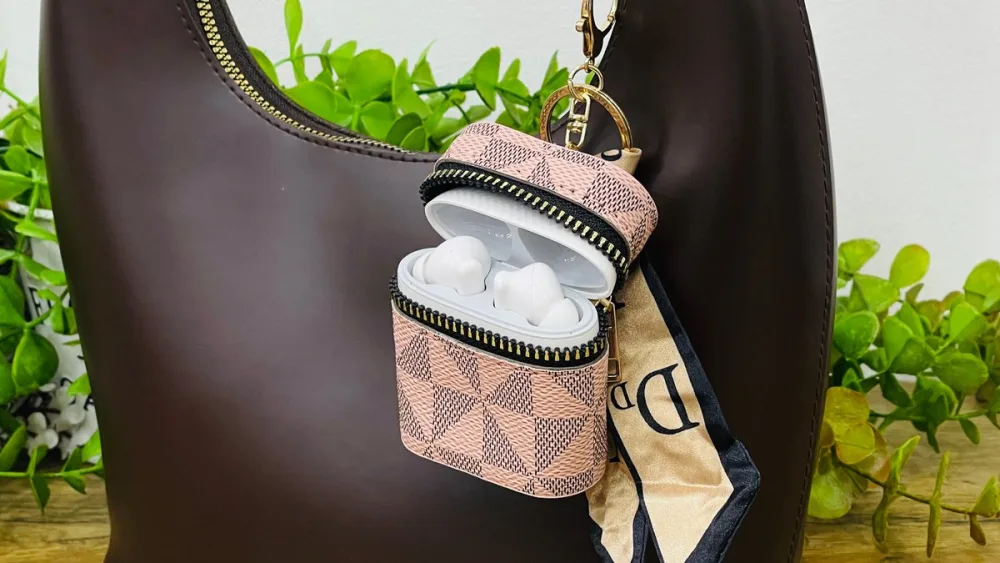 AirPods Qulaqcıq Qabı Charm Brelok – Çəhrayı Naxışlı, Çəhrayı