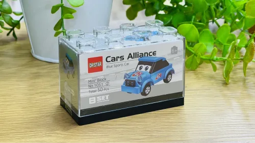 Mavi Yarış Maşını Mini Leqo Konstruktoru – 50 Hissə