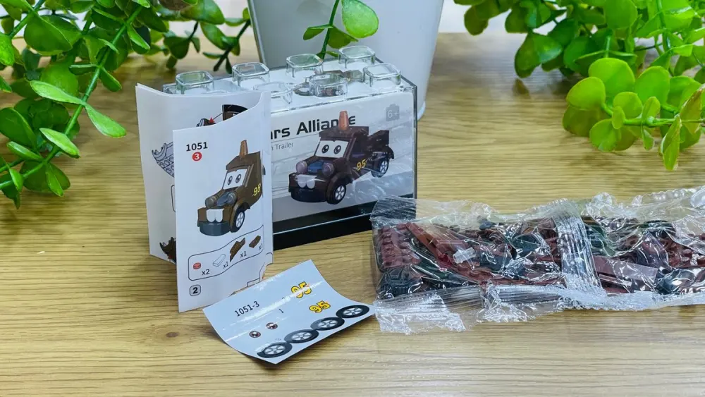 Qəhvəyi Traktor Maşını Mini Leqo Konstruktoru – 56 Hissə, Qəhvəyi