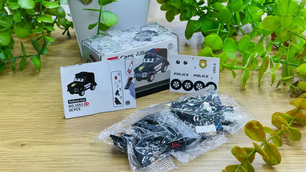 Qara Polis Maşını Mini Leqo Konstruktoru – 56 Hissə, Qara