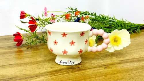 MİRVARİ QULP KREM ULDUZ ÇİÇƏK SWEET DAY FINCAN 28612