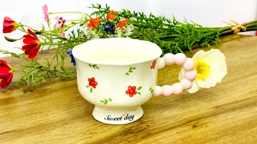 MİRVARİ QULP KREM YARPAQ ÇİÇƏK SWEET DAY FINCAN 28612