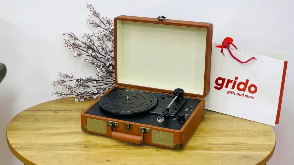 Qramafon Lp – Vinil Pleyer, Pikap (Qəhvəyi Rəngdə), Qəhvəyi