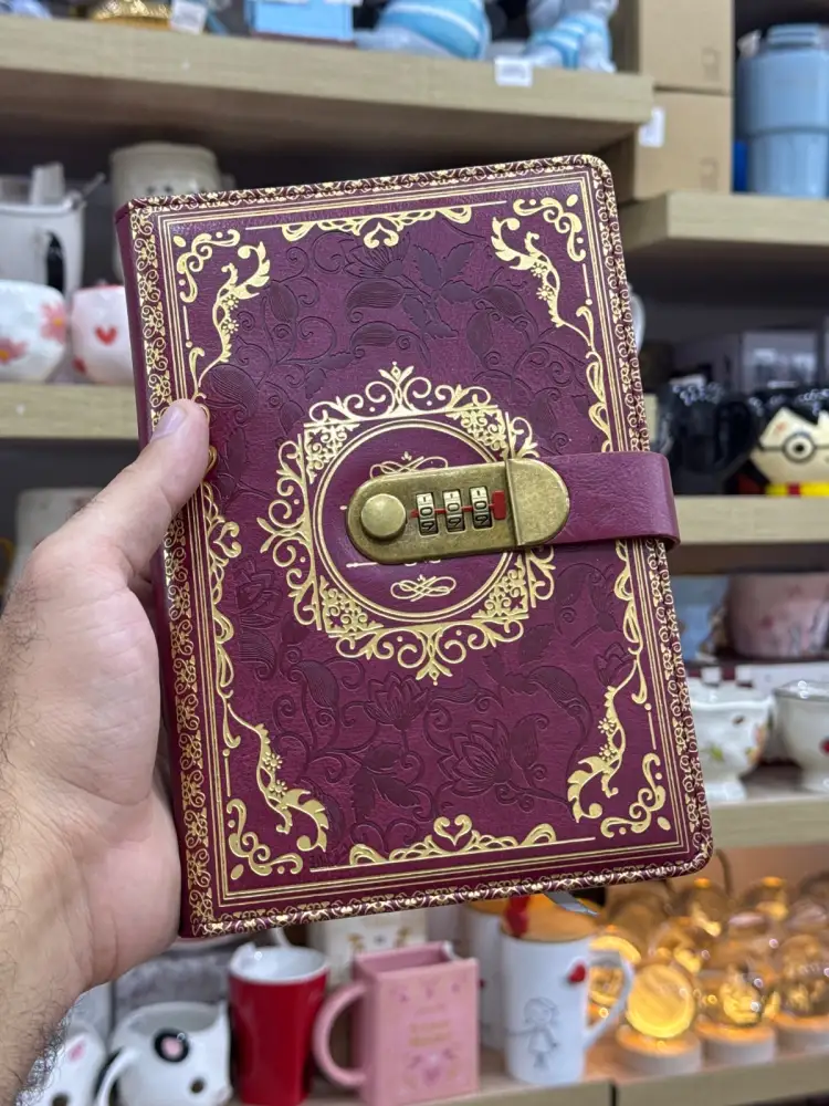 KODLU AJANDA GÜL NAXIŞLI, Bordo