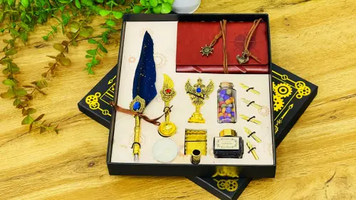 Feather lələk dəsti qaşlı koja bloknot 1862