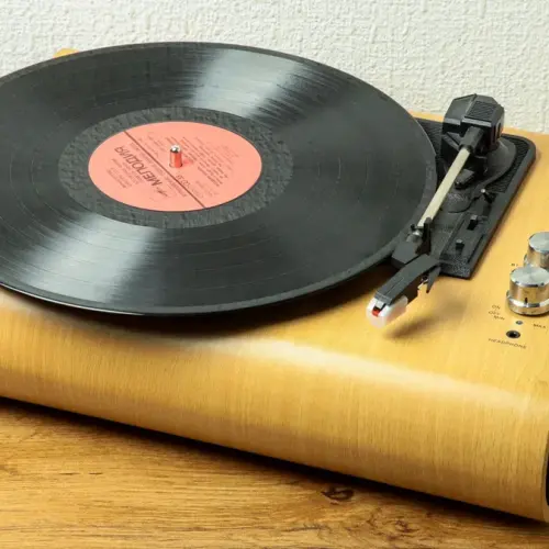 Retro Görünüşlü Taxta Səthli Vinil Qramafon Pikap