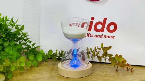 LED İşıqlı Dekorativ Qum Saatı – 15 sm