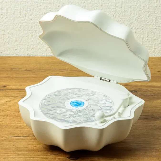 Bluetooth-lu İstiridyə Formalı Masa Lampası Ağ