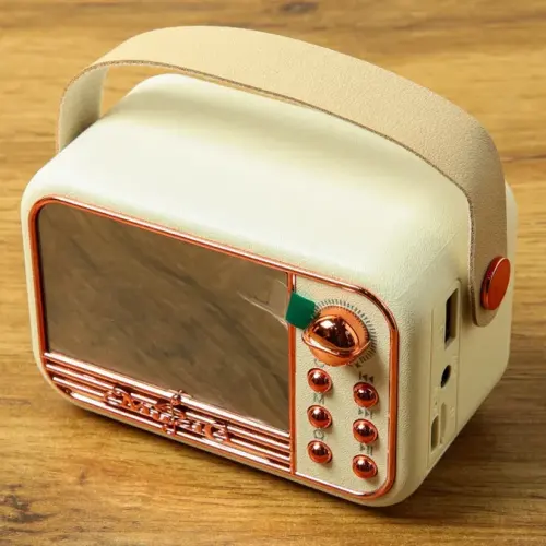 Retro Bluetooth Dinamik (Saat Ekranlı)