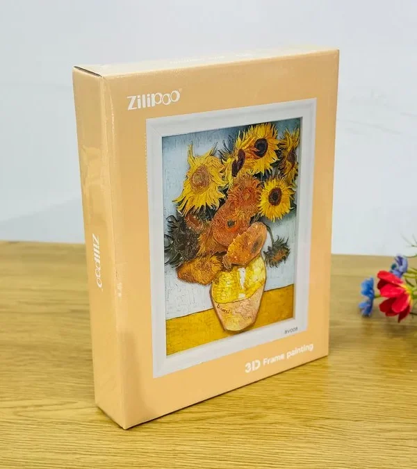 3D Çərçivə – “Sunflowers” Van Gogh 3D Yapışqanlı Kağız - Grido hədiyyə mağazası