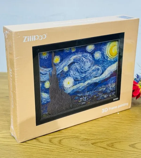 3D Çərçivə – “The Starry Night” Van Gogh 3D Yapışqanlı Kağız - Grido hədiyyə mağazası