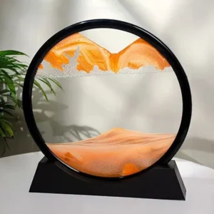3D Qumlu Narıncı Dairəvi Dekor – Moving Sand Art (18 sm) - Grido hədiyyə mağazası