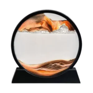 3D Qumlu Narıncı Dairəvi Dekor – Moving Sand Art (27 sm) - Grido hədiyyə mağazası