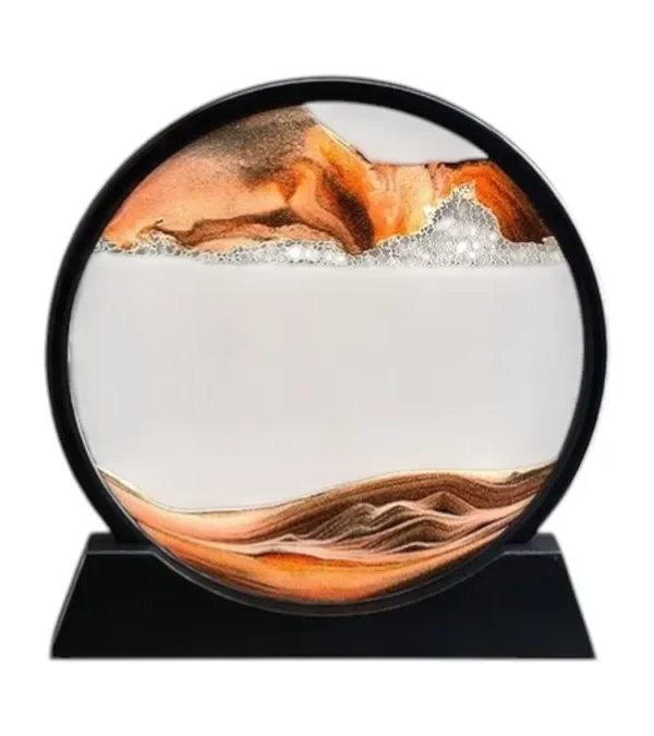 3D Qumlu Narıncı Dairəvi Dekor – Moving Sand Art (27 sm) - Grido hədiyyə mağazası
