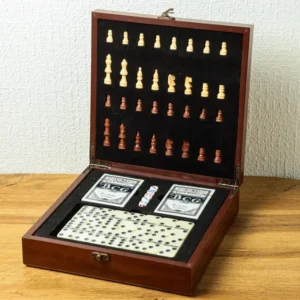 4-ü 1-də Oyun Dəsti - Şahmat, Domino, Kart, Zər Qəhvəyi - Grido hədiyyə mağazası