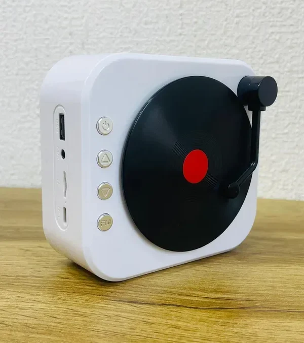 Ağ Retro Qramafon Dizaynlı Səsucaldıcı - Grido hədiyyə mağazası