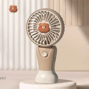 Ayıcıqlı Qəhvəyi Mini Sərinkeş Fan Dairə Başlıq CS1389 - Grido hədiyyə mağazası