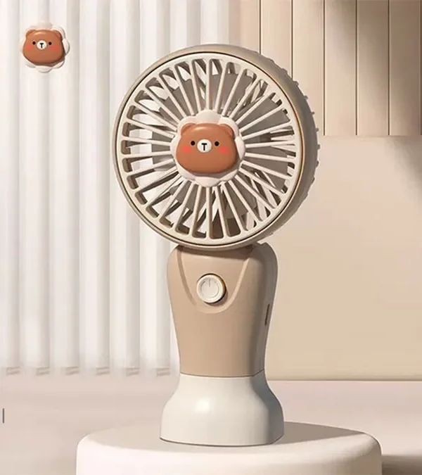 Ayıcıqlı Qəhvəyi Mini Sərinkeş Fan Dairə Başlıq CS1389 - Grido hədiyyə mağazası