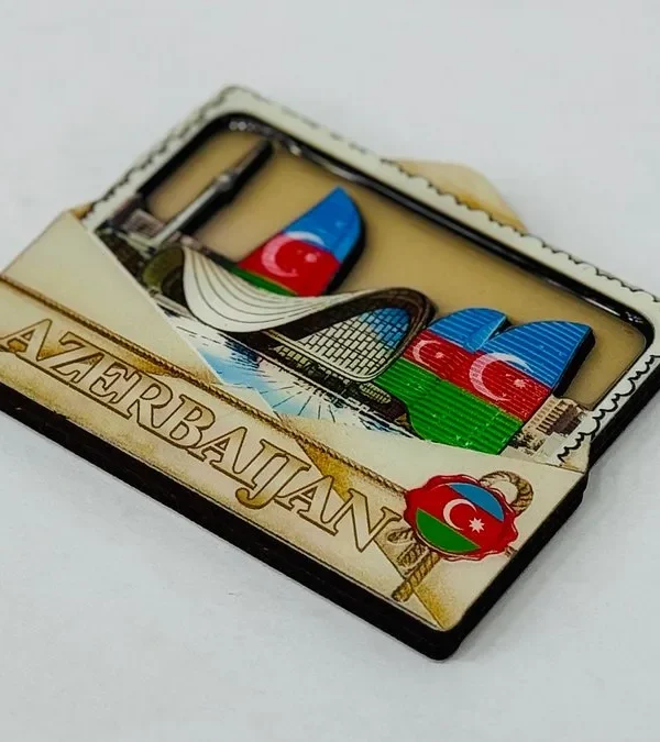 Azərbaycan Landşaftlı Taxta Maqnit - Grido hədiyyə mağazası