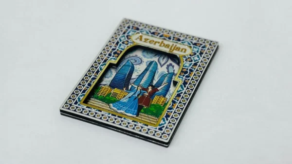 Azərbaycan Ornament Çərçivəli Maqnit (Qız-Oğlan) - Grido hədiyyə mağazası