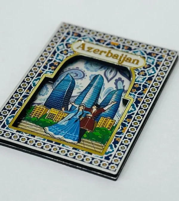 Azərbaycan Ornament Çərçivəli Maqnit (Qız-Oğlan) - Grido hədiyyə mağazası