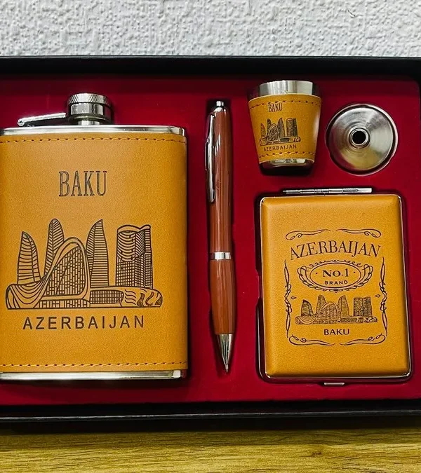 Bakı Süni Dəri İçki Hədiyyə Dəsti - Grido hədiyyə mağazası