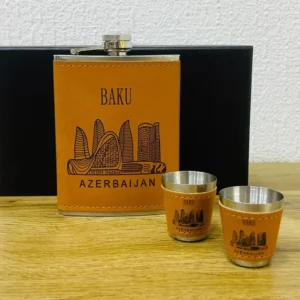 Bakı Suvenir Dəri İçki Qab Dəsti - Grido hədiyyə mağazası