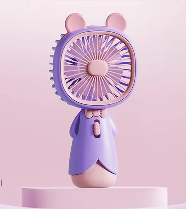 Bənövşəyi Qulaqlı Mini Sərinkeş Fan 11539 - Grido hədiyyə mağazası