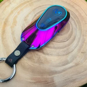 BMW Dizayn Elektron Bənövşəyi Alışqan 601– USB Şarjlı Açar Brelok, Windproof Elektrikli Lighter (Rainbow Metal) - Grido hədiyyə mağazası