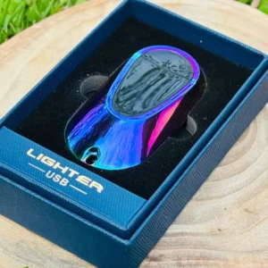 Canavar Dizayn Elektron Alışqan Bənövşəyi 957 – USB Şarjlı Double Arc Lighter, Küləyə Davamlı Premium Metal (Rainbow) - Grido hədiyyə mağazası