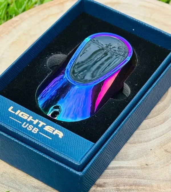 Canavar Dizayn Elektron Alışqan Bənövşəyi 957 – USB Şarjlı Double Arc Lighter, Küləyə Davamlı Premium Metal (Rainbow) - Grido hədiyyə mağazası