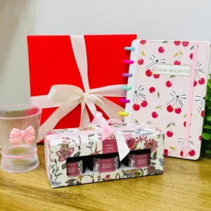 Çəhrayı Albalı Zərif Hədiyyə Seti Gift Box - Grido hədiyyə mağazası
