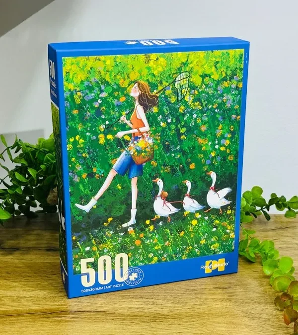 Çiçəklər Arasında Gəzinti Qazlar – 500 Hissə Puzzle - Grido hədiyyə mağazası