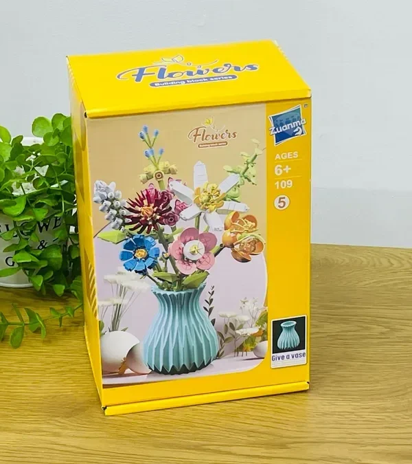 Flowers Building Blocks – Dekorativ Çiçək Buketi Sarı 700 Hissə - Grido hədiyyə mağazası