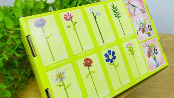 Flowers Building Blocks – Dekorativ Çiçək Buketi Yaşıl 671 Hissə 109-2 - Grido hədiyyə mağazası
